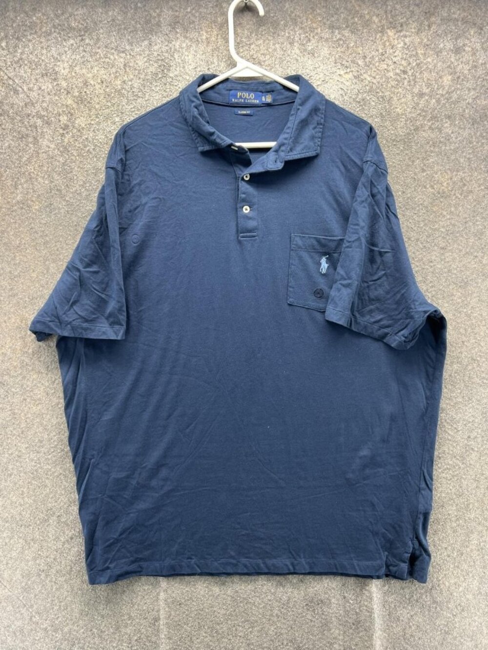 Polo Ralph Lauren Polo Shirt Men XL Blue Classic Fit Pocket Pony Cotton Casual